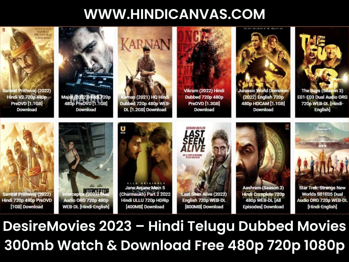 DesireMovies 2023 – Hindi Telugu Dubbed Movies 300mb Watch & Download Free 480p 720p 1080p – Fact